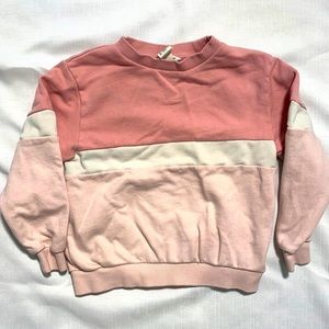 H & M Girls 4-6 crewneck color block sweatshirt